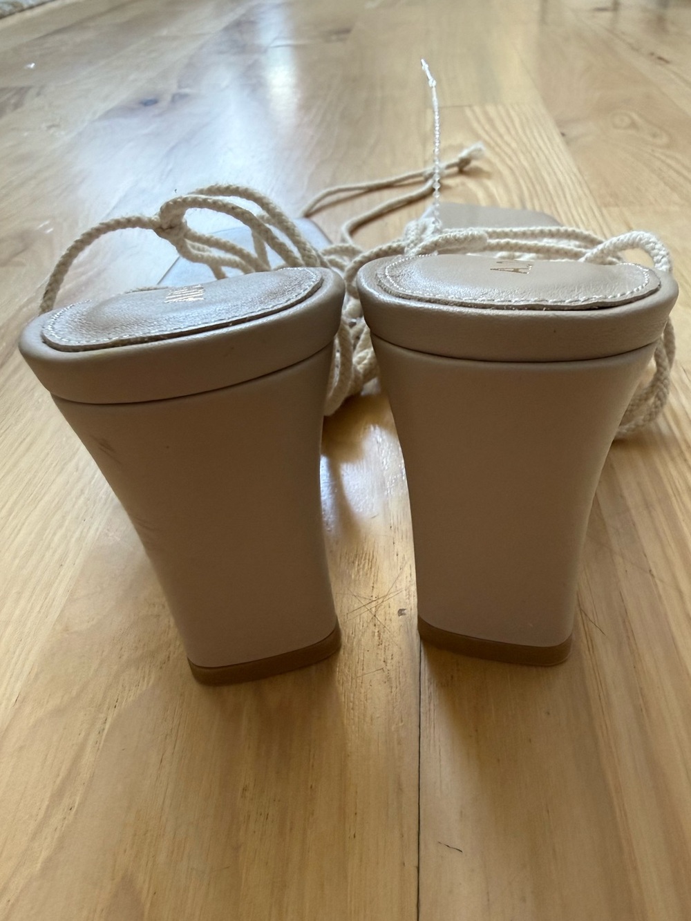 New Alohas Beige Lace-up Rope Sandals Size EU 38/US 7-7.5 - Picture 5 of 12